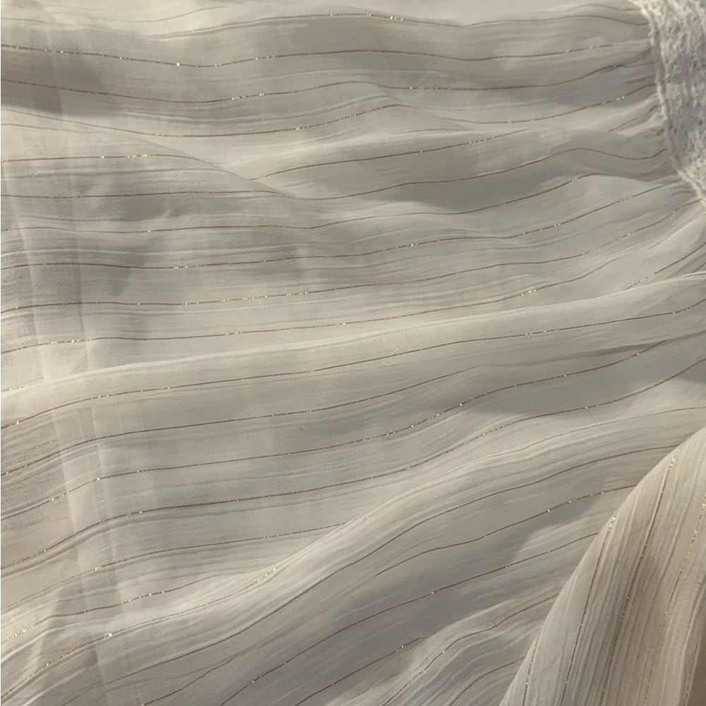 Elegant White Pleated Fabric